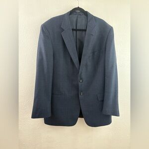Tallia Men's Long Sport Coat Vanguard texture in Navy blue  size 46 long alpaca